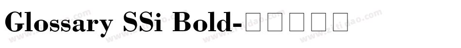 Glossary SSi Bold字体转换